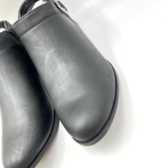 Lifestride Womens Size 11 Alexi Black Faux Vegan Leather Ankle Boots Booties - Picture 5 of 13